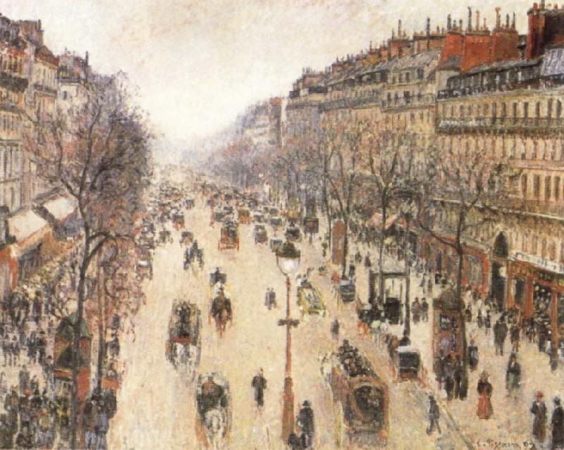 Camille Pissarro The Boulevard Montmartte on a Cloudy Morning Spain oil painting art